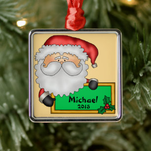 Santa Claus Message Personalisiert Silbernes Ornament