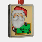 Santa Claus Message Personalisiert Silbernes Ornament (Rechts)