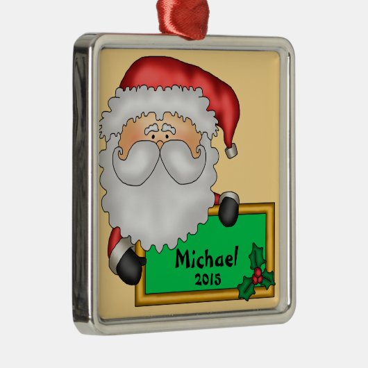 Santa Claus Message Personalisiert Silbernes Ornament (Rechts)