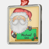 Santa Claus Message Personalisiert Silbernes Ornament (Links)