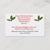 Santa Claus Miete Visitenkarte (Rückseite)