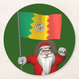 Santa Claus mit Abtritt von Los Angeles CA Runder Pappuntersetzer