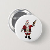 Santa Claus mit Calico Cat Button (Vorne & Hinten)