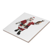 Santa Claus mit Calico Cat Fliese (Seite)