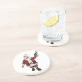 Santa Claus mit Calico Cat Getränkeuntersetzer (Seite)