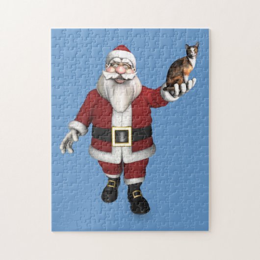 Santa Claus mit Calico Cat Puzzle (Vertikal)