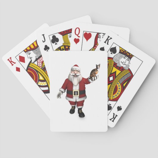 Santa Claus mit Calico Cat Spielkarten (Rückseite)