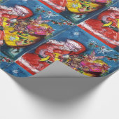 SANTA CLAUS MIT CHRISTMAS GIFT SACK GESCHENKPAPIER (Ecke)