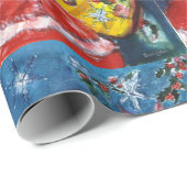 SANTA CLAUS MIT CHRISTMAS GIFT SACK GESCHENKPAPIER (Rolleneckpunkt)