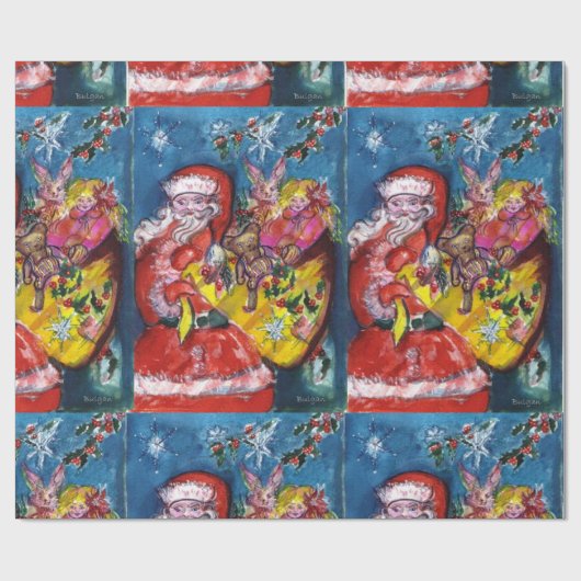 SANTA CLAUS MIT CHRISTMAS GIFT SACK GESCHENKPAPIER (Flach)