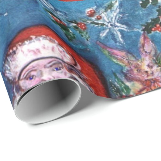 SANTA CLAUS MIT CHRISTMAS GIFT SACK GESCHENKPAPIER (Rolleneckpunkt)