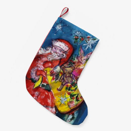 SANTA CLAUS MIT CHRISTMAS GIFT SACK KLEINER WEIHNACHTSSTRUMPF (Vorderansicht (hängend))