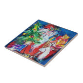 SANTA CLAUS MIT CHRISTMAS TREE UND GIFTS FLIESE (Seite)