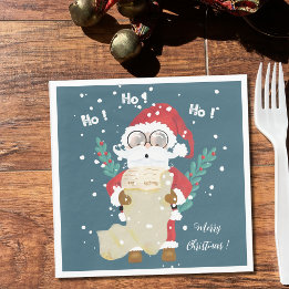 Santa Claus mit dem Blue Holiday Paper Napkin Serviette