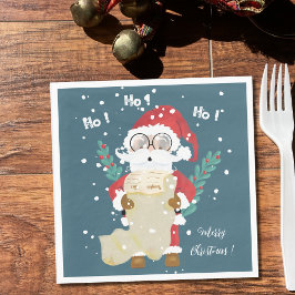 Santa Claus mit dem Blue Holiday Paper Napkin Serviette