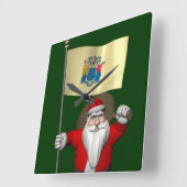 Santa Claus mit dem Ende von New Jersey Quadratische Wanduhr (Winkel)
