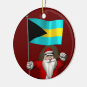 Santa Claus mit der Flagge der Bahamas Keramik Ornament (Links)