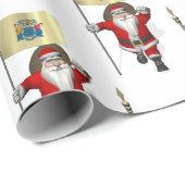 Santa Claus mit der Flagge New Jersey Geschenkpapier (Rolleneckpunkt)