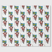 Santa Claus mit der Flagge Schwedens Geschenkpapier (Flach)