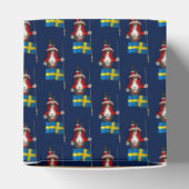 Santa Claus mit der Flagge Schwedens Geschenkschachtel (Oben)