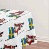 Santa Claus mit der Flagge Schwedens Tischdecke (Beispiel)