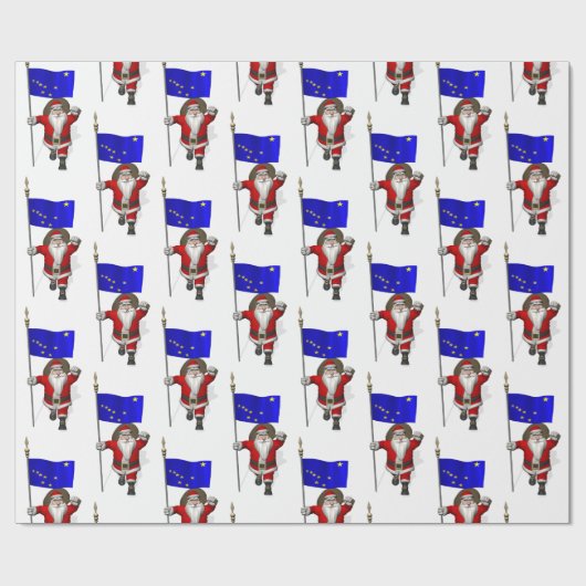 Santa Claus mit der Flagge von Alaska Geschenkpapier (Flach)