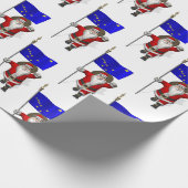 Santa Claus mit der Flagge von Alaska Geschenkpapier (Ecke)