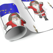 Santa Claus mit der Flagge von Alaska Geschenkpapier (Rolleneckpunkt)