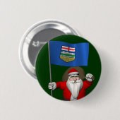 Santa Claus mit der Flagge von Alberta CDN Button (Vorne & Hinten)
