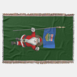 Santa Claus mit der Flagge von Alberta CDN Decke