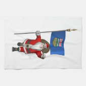 Santa Claus mit der Flagge von Alberta CDN Geschirrtuch (Horizontal)