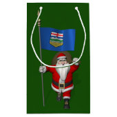Santa Claus mit der Flagge von Alberta CDN Kleine Geschenktüte (Rückseite)