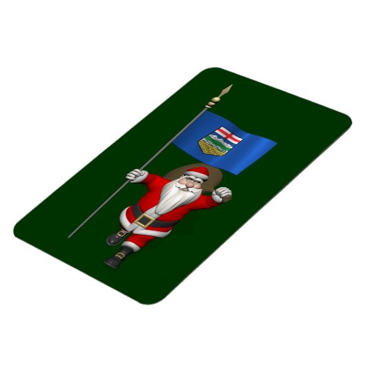Santa Claus mit der Flagge von Alberta CDN Magnet (Linke Seite)