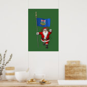 Santa Claus mit der Flagge von Alberta CDN Poster (Küche)