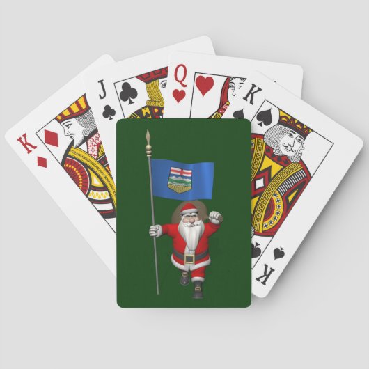 Santa Claus mit der Flagge von Alberta CDN Spielkarten (Rückseite)