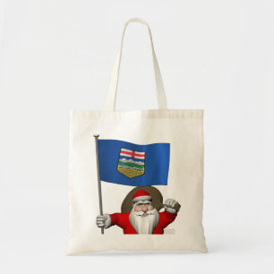 Santa Claus mit der Flagge von Alberta CDN Tragetasche