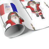 Santa Claus mit der Flagge von Cleveland Geschenkpapier (Rolleneckpunkt)
