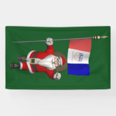 Santa Claus mit der Flagge von Cleveland Ohio Banner (Horizontal)