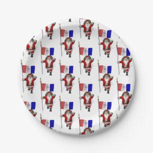 Santa Claus mit der Flagge von Cleveland Pappteller
