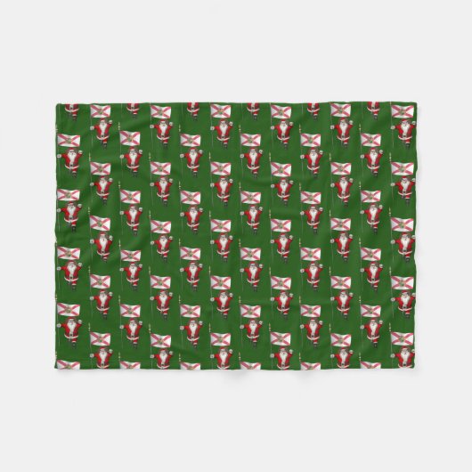 Santa Claus mit der Flagge von Florida Fleecedecke (Vorderseite (Horizontal))
