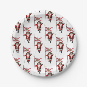 Santa Claus mit der Flagge von Florida Pappteller