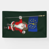 Santa Claus mit der Flagge von Indiana Banner (Horizontal)