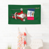 Santa Claus mit der Flagge von Iowa Banner (Insitu)