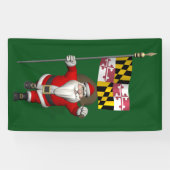 Santa Claus mit der Flagge von Maryland Banner (Horizontal)