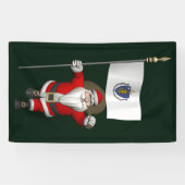 Santa Claus mit der Flagge von Massachusetts Banner (Horizontal)
