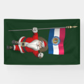Santa Claus mit der Flagge von Missouri Banner (Horizontal)