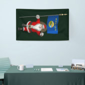 Santa Claus mit der Flagge von Montana Banner (Messeveranstaltung)