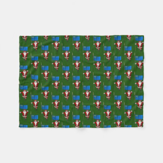 Santa Claus mit der Flagge von Nevada Fleecedecke (Vorderseite (Horizontal))