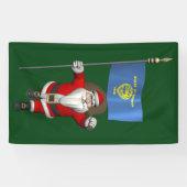 Santa Claus mit der Flagge von Oregon Banner (Horizontal)