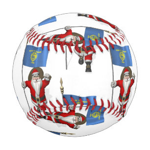 Santa Claus mit der Flagge von Oregon Baseball